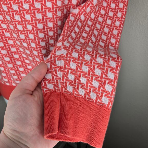 LOFT OUTLET Printed Button Up Cardigan Orange & White Size XL - Picture 5 of 14